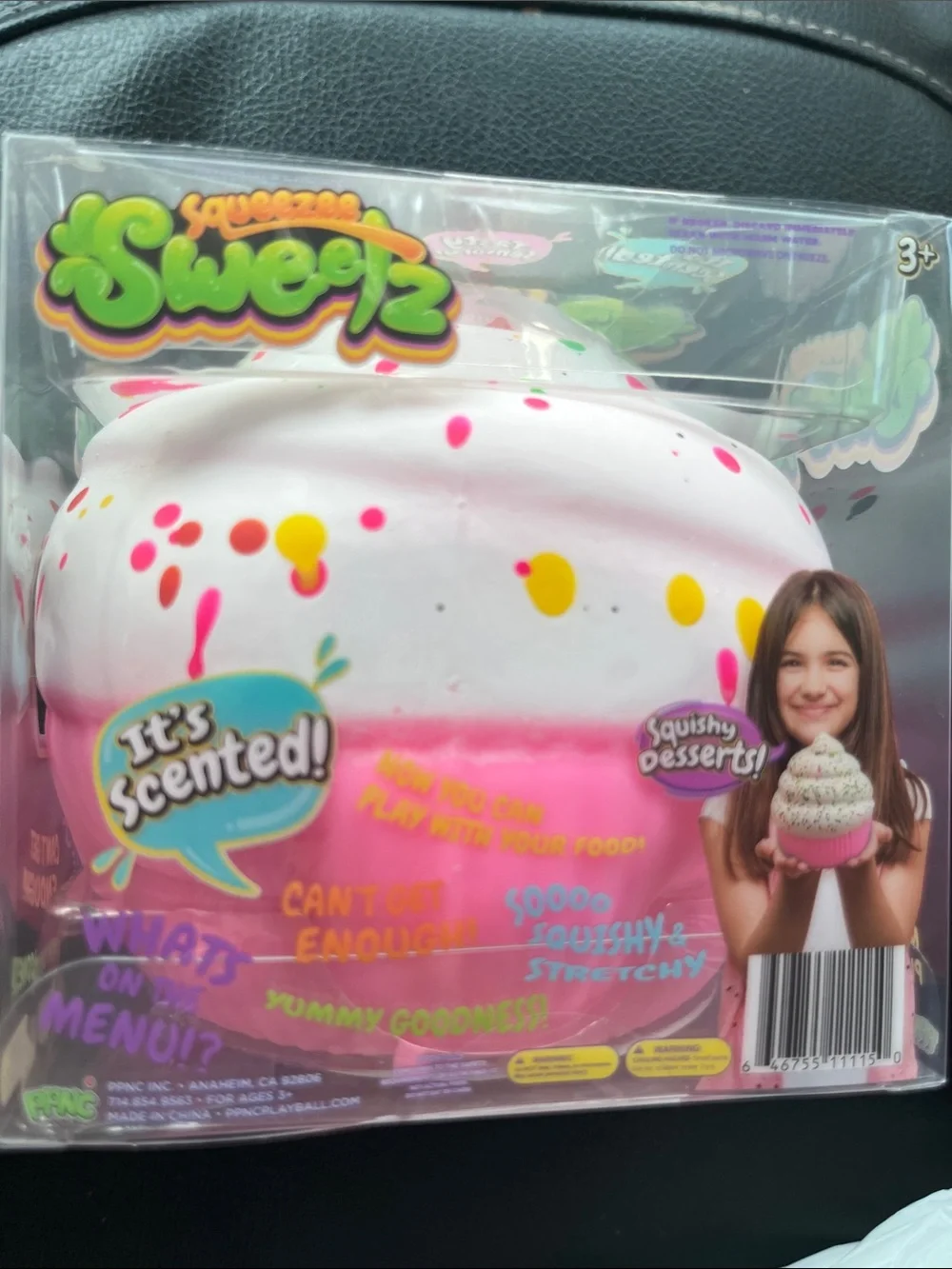 Pink & White Cupcake Squishy Toy - Squeezee Brand